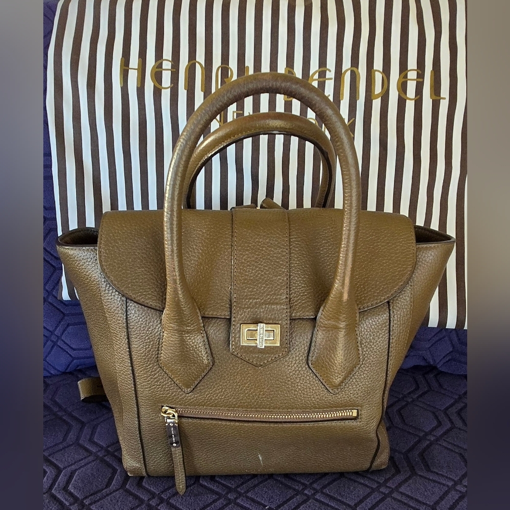 Henri Bendel Rivington Bag Brown/Bronze Leather Convertible Backpack Tote Bag